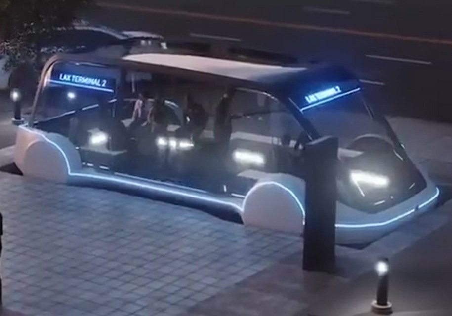 Маск показал концепт подземного автобуса, набирающего 200 км/ч