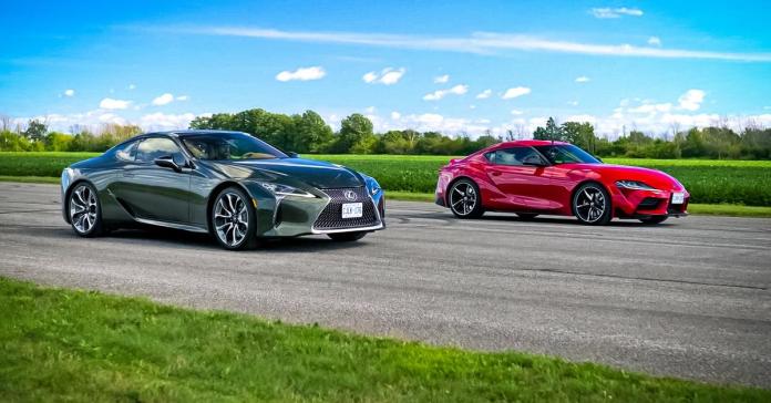 Видео: Toyota Supra сражается в дрэге с Lexus LC500