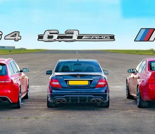 Видео: Audi RS4, BMW M3 и Mercedes-Benz C63 AMG сразились в дрэге
